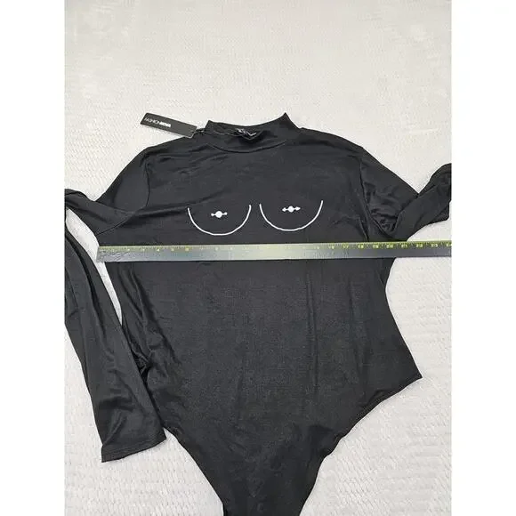 Fashion Nova Bodysuit Womens 3X Ditch Your Bra Mock Neck - Picture 3 of 8